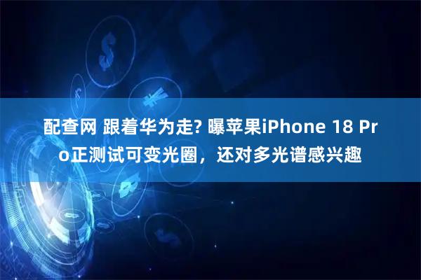 配查网 跟着华为走? 曝苹果iPhone 18 Pro正测试可变光圈，还对多光谱感兴趣